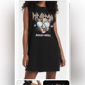 Women's Def Leppard Tank Dress - Black Size XXL. TARGET